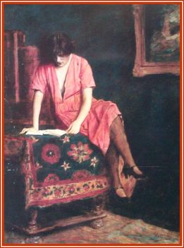 Glatter Ármin - Olvasó lány (60x44 cm.)