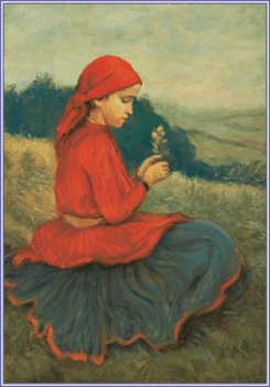 Glatz Oszkár - Kislány a mezőn (68x48,5 cm.)