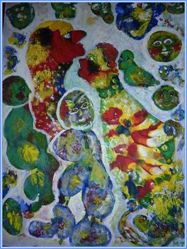 Molnár Tivadar - Találkozás a Mars-lakókkal (40x30 cm.)