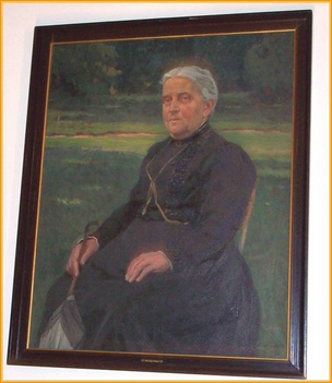 Bosznay István - Öreg hölgy ernyővel. (82x105 cm.)