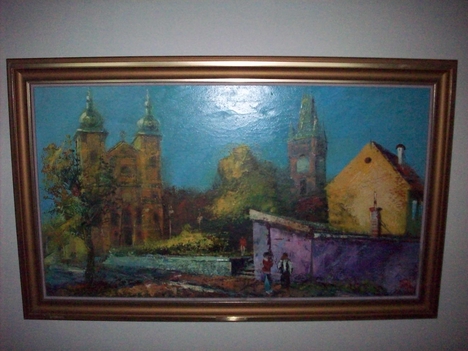 Szántó András - Templomkert. ( 46x82 cm.)